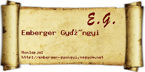 Emberger Gyöngyi névjegykártya